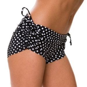 New onzie black and white polka dot yoga shorts